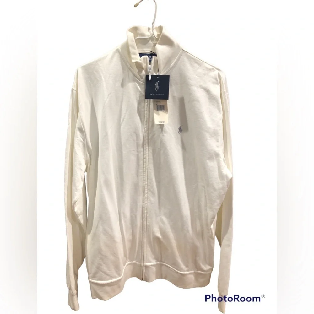 NWT Polo Golf by Ralph Lauren White Full Zip Jacket Sz M